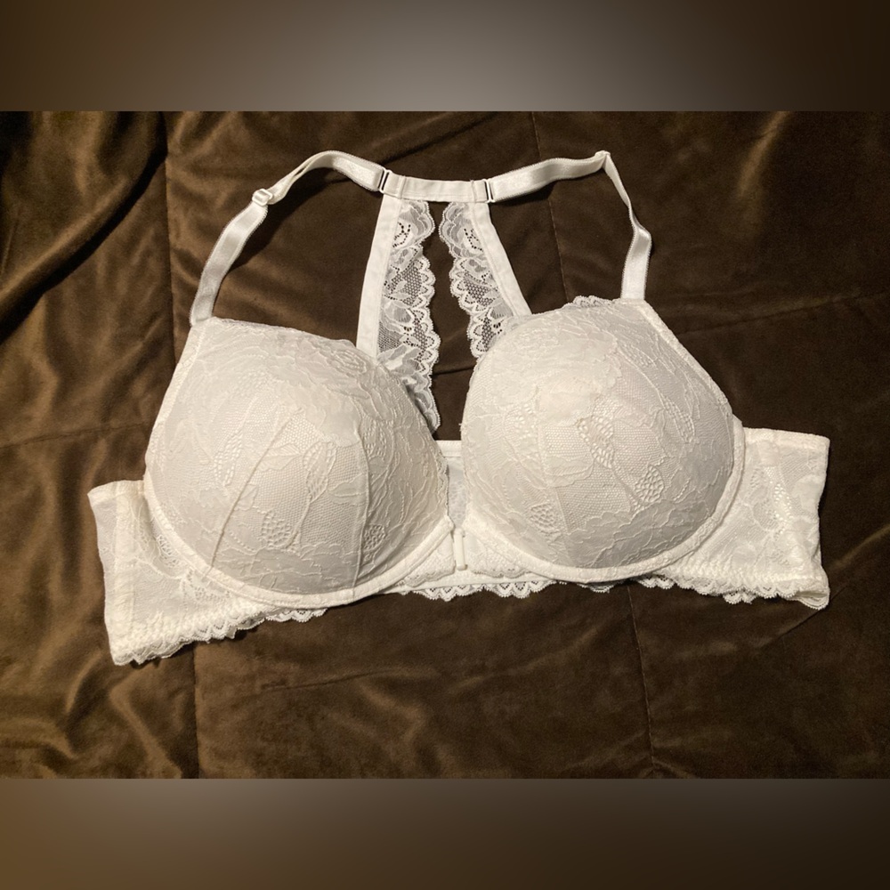 torrid White Lace Racerback Bra